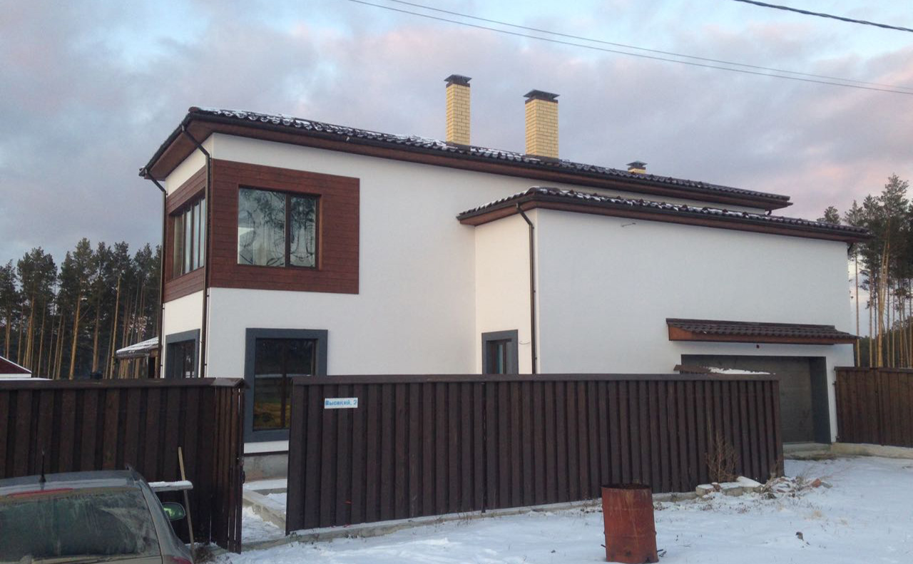 фасад дома современный загородный проект