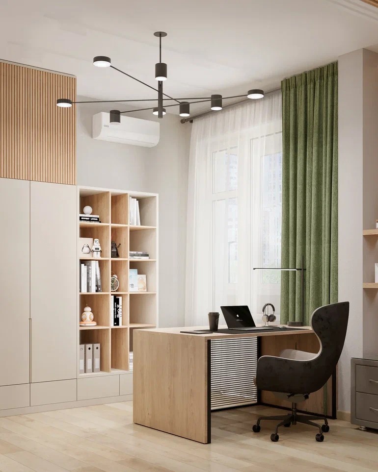 дизайн комнаты для юноши 17 лет рабочее место поперек комнаты Екатеринбург